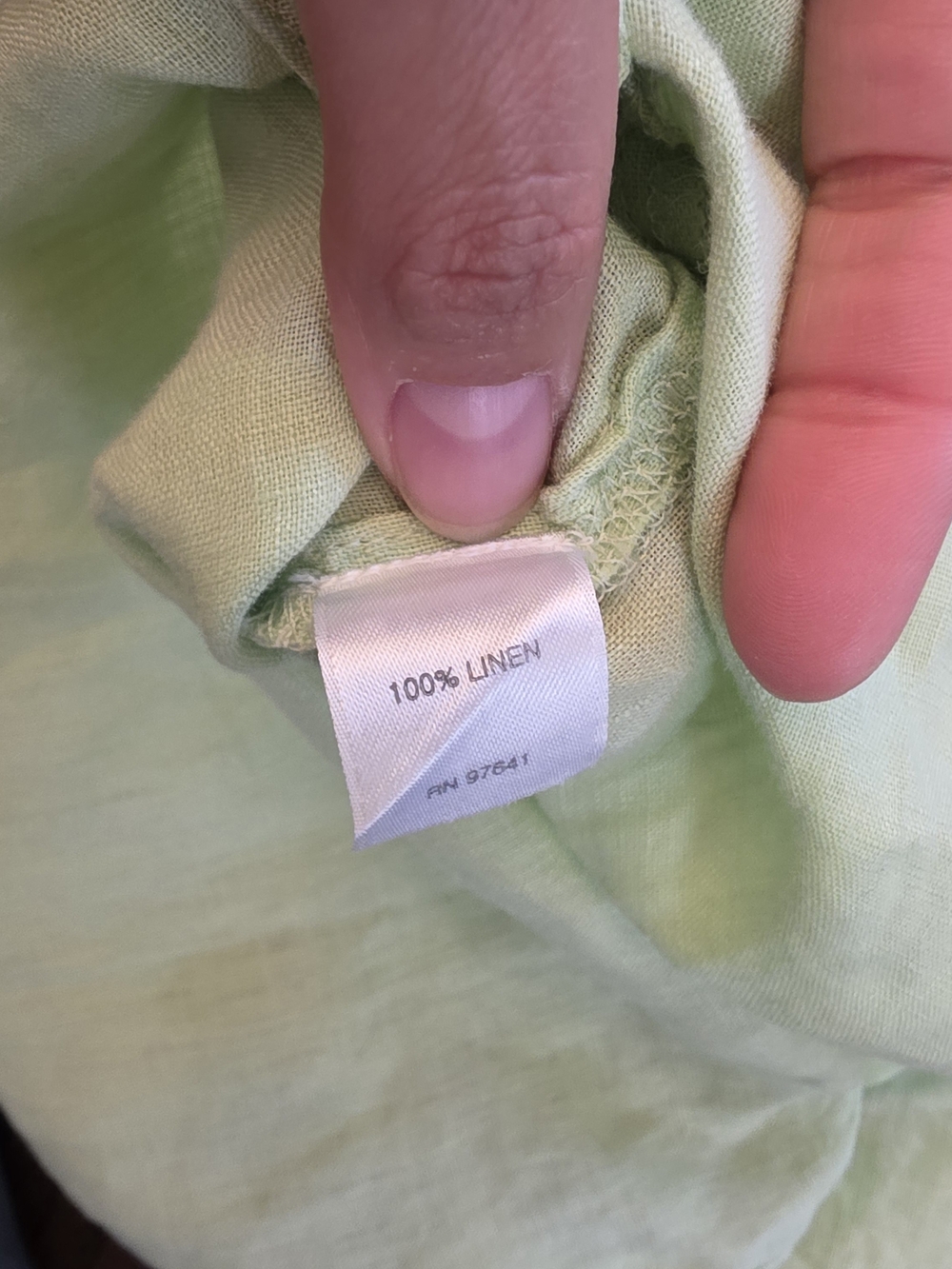 J.Jill Linen Lime Green Button Down Shirt Coastal Grandma Minimalist Eurosummer - Picture 8 of 8